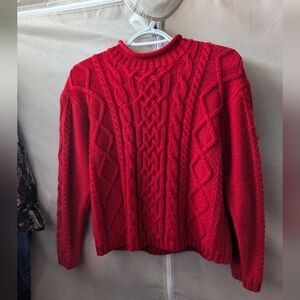 Karen Scott Vibrant Red Cable Knit Sweater
